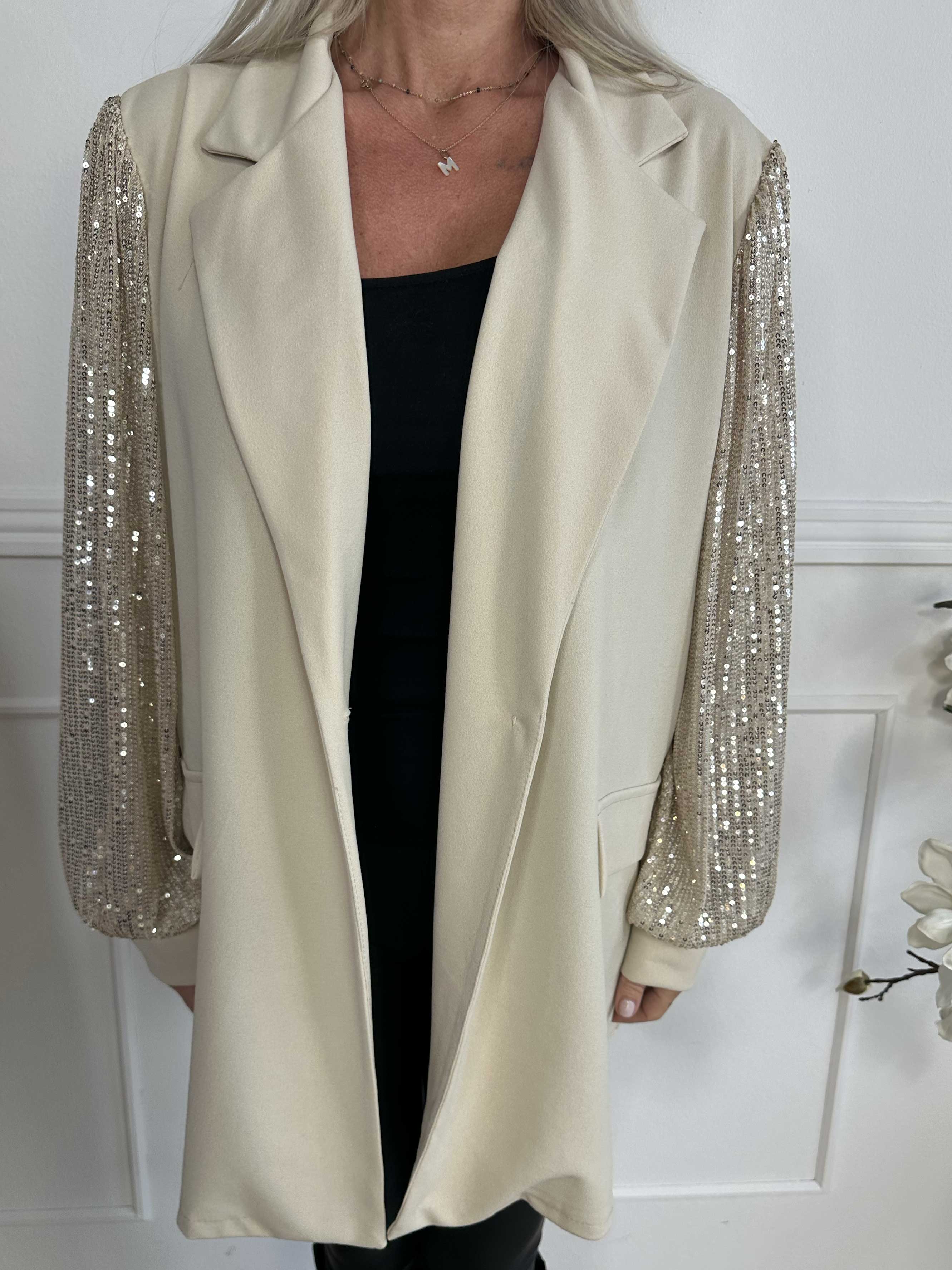 Kata - Oversized blazer med pailletærmer (bestseller)